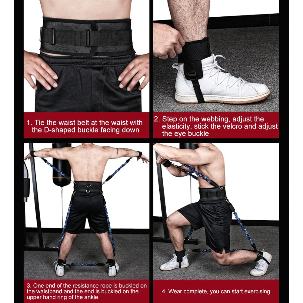 Boxing Training Resistance Band Set Leg Strength and Agility Training Strap System for Boxing,Mma,Muay Thai,Fitness,Basketball