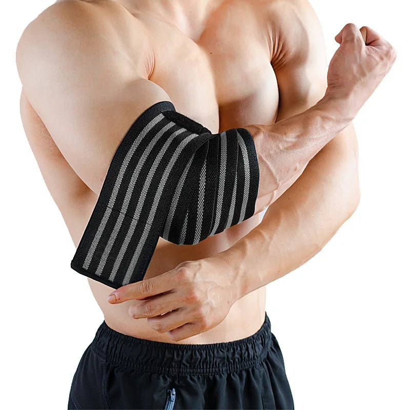 Weightlifting Elbow Protector Adjustable Wraps Elastic Straps Brace Support Elbow Pads Band Fitness Gym Workout Bodybuilding