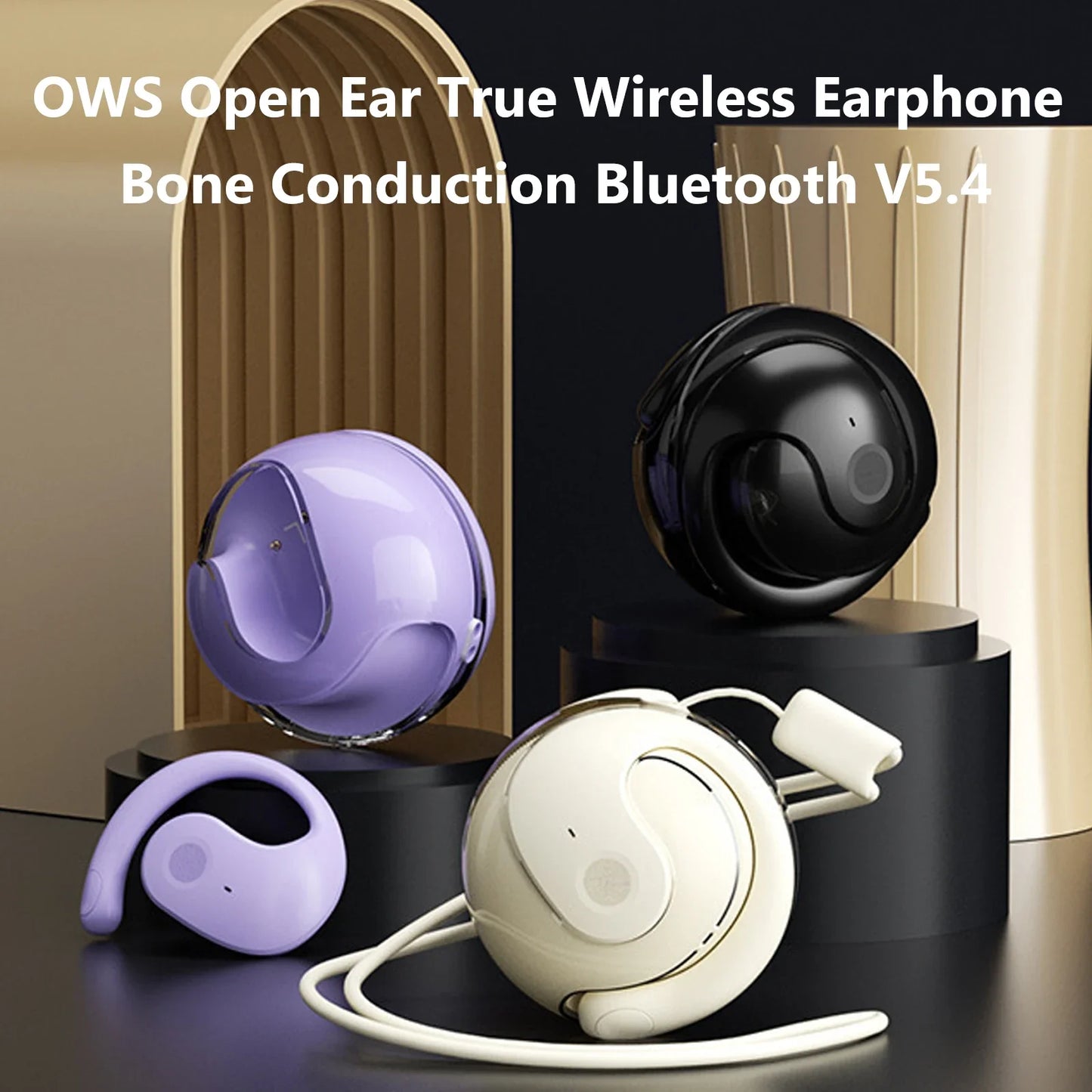 OWS Headphones Bone Conduction Earphone Open Ear Sports Bluetooth Headphones Wireless Earbuds with Noise Cancellation