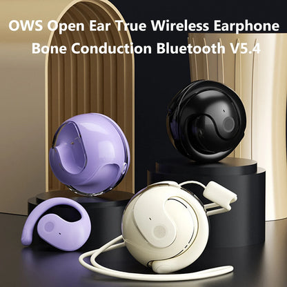 OWS Headphones Bone Conduction Earphone Open Ear Sports Bluetooth Headphones Wireless Earbuds with Noise Cancellation