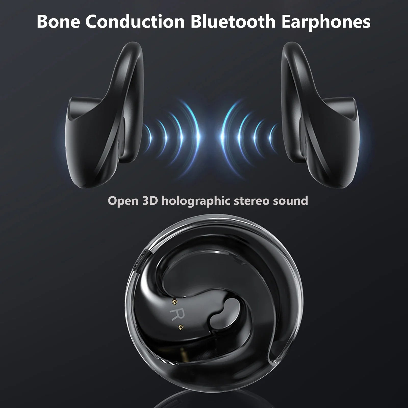 OWS Headphones Bone Conduction Earphone Open Ear Sports Bluetooth Headphones Wireless Earbuds with Noise Cancellation