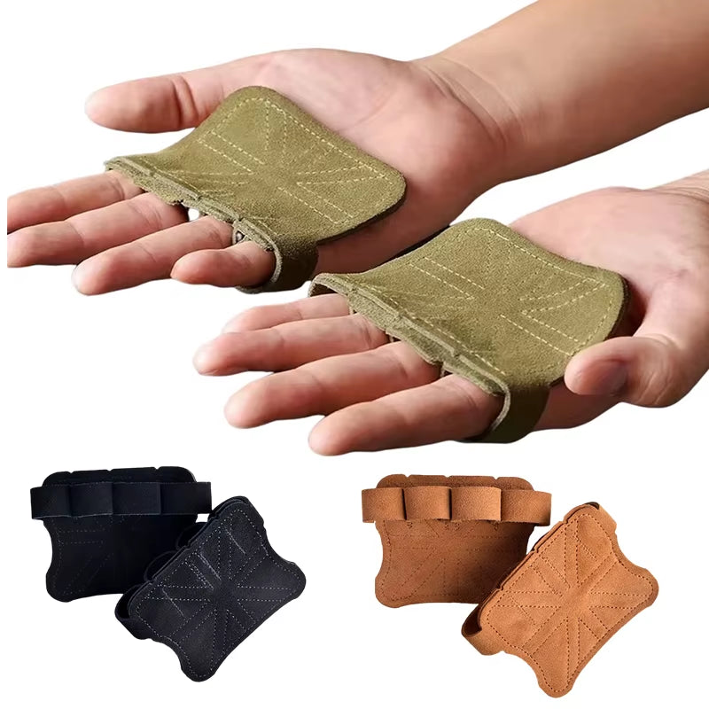 Leather Weight Lifting Training Gloves Palm Protection Women Men Fitness Sports Gymnastics Grips Pull Ups Weightlifting Workout