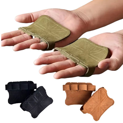 Leather Weight Lifting Training Gloves Palm Protection Women Men Fitness Sports Gymnastics Grips Pull Ups Weightlifting Workout
