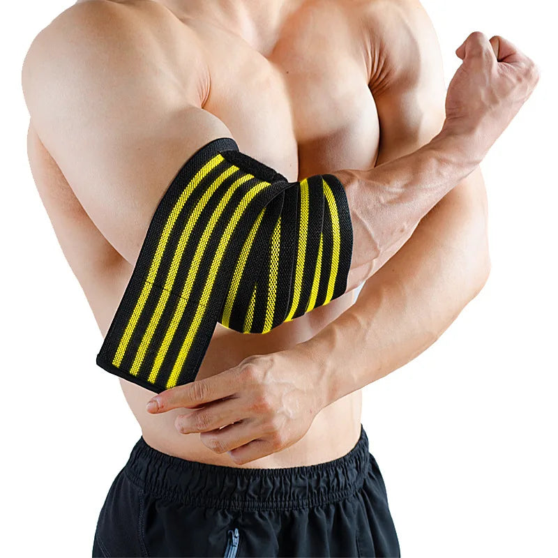 Weightlifting Elbow Protector Adjustable Wraps Elastic Straps Brace Support Elbow Pads Band Fitness Gym Workout Bodybuilding