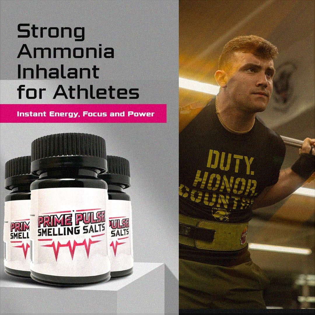 Smelling Salts | Strong Ammonia Inhalant for Athletes | Instant Energy, Focus and Power | Multi-Purpose Smelling Salt for Powerlifting, Football, Hockey and More