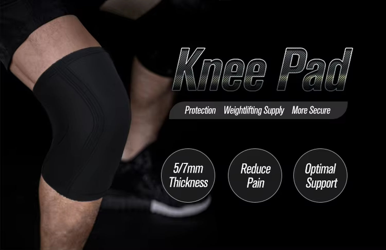 7Mm Weightlifting Crossfit Powerlifting Gym Knee Squat Sleeves Neoprene Compression Knee Pads Protector Support for Powerlifting