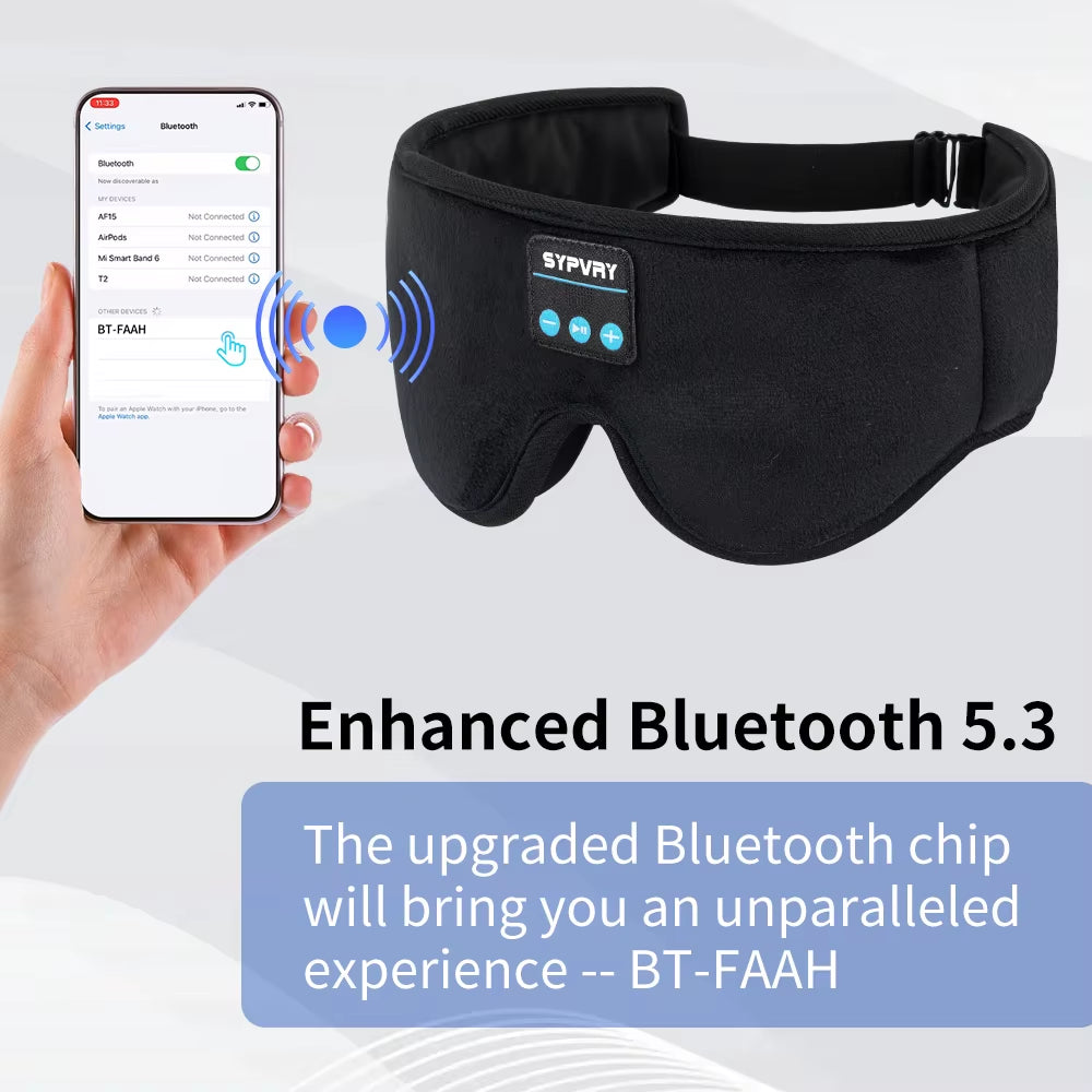 Bluetooth Sleep Mask Wireless 3D Eye Mask Headset Adjustable Eye Cover Sleeping Earphones